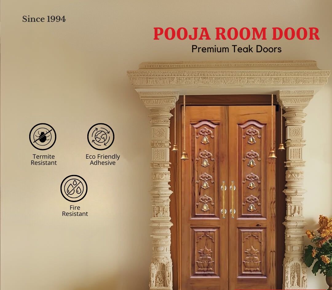 Materials and Designs: Choosing the Right Pooja Door from Artwins, Your Trusted Wooden Door and uPVC Windows  Manufacturer in Dharwad, North Karnataka